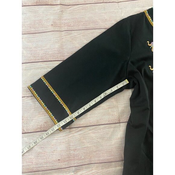 Vintage Bob Mackie Elephant Embroidered Werable Art Button Front Evening Jacket - Picture 9 of 13